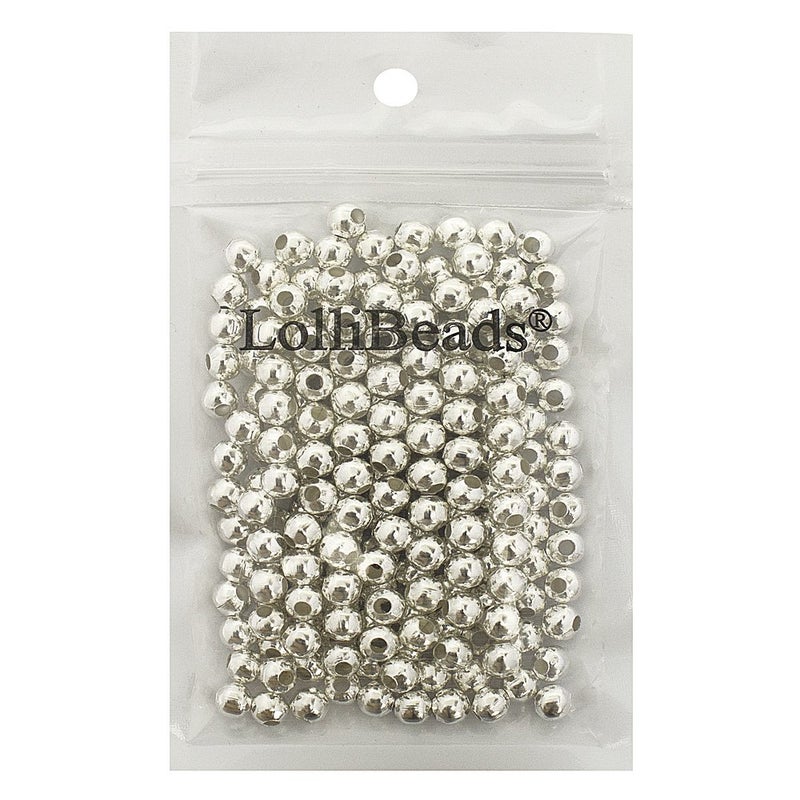 LolliBeads (R) Silver Plated Smooth Round Metal Beads 6 mm 300 Pcs - Image 2